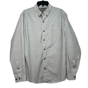 Eddie Baeur Voyager Light Grey Button Down Long Sleeve Shirt Mens Large Casual